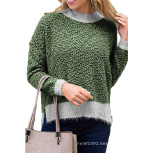 Latest Design Pattern Jacquard Knitwear Custom Knitted Popcorn Pullover Women Sweater